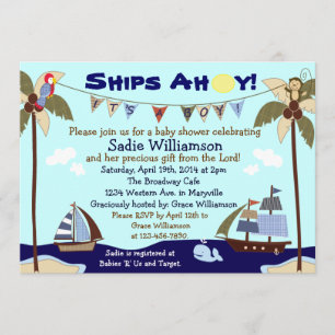 Ships Ahoy Christian Baby Shower Invitation