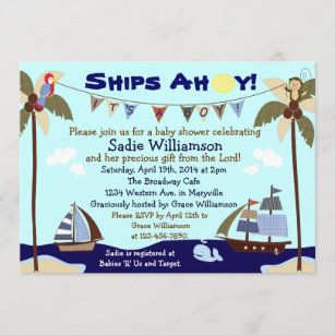 Ships Ahoy Christian Baby Shower Invitation