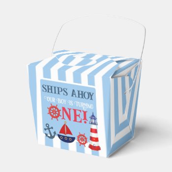 Ships Ahoy Our Boys Is One First Birthday  Favor Boxes by Ohhhhilovethat at Zazzle