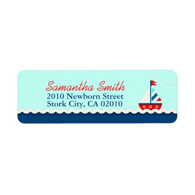 Ships Ahoy! Return Label Aqua (Front)