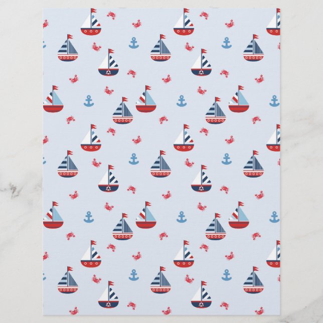 Ships Ahoy! Scrapbook Paper (Front)