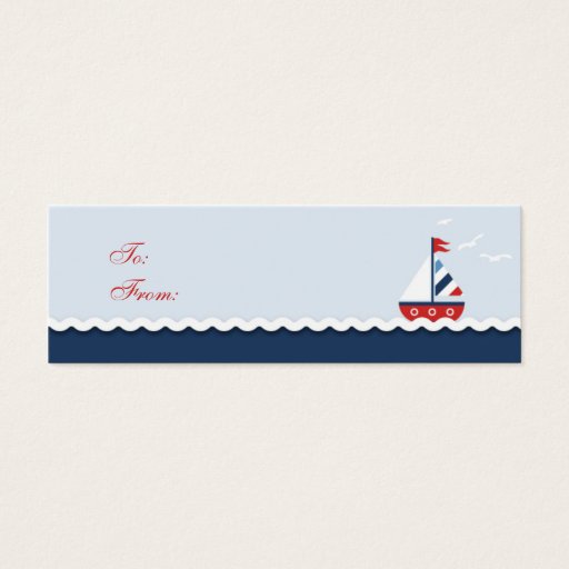 Customizable Ships Ahoy! Skinny Gift Tag Business Card
