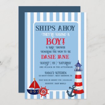 Ships Ahoy They're Having A Boy Shower Sprinkle by Ohhhhilovethat at Zazzle