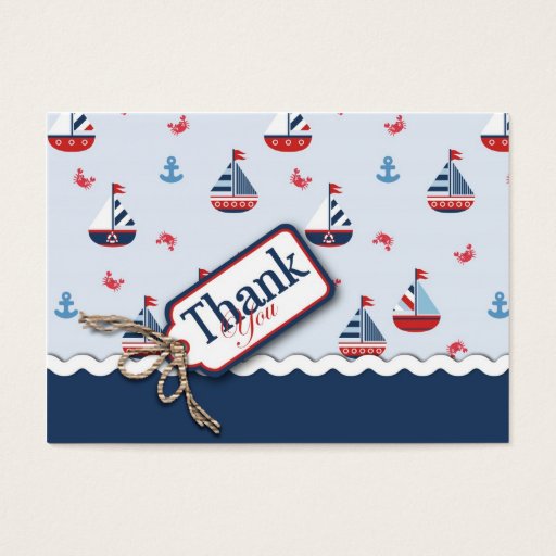 Customizable Ships Ahoy! TY Gift Tag Business Card Template
