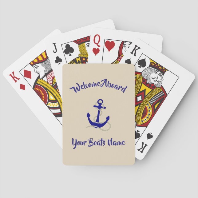 Ships anchor and boat name poker cards (Back)