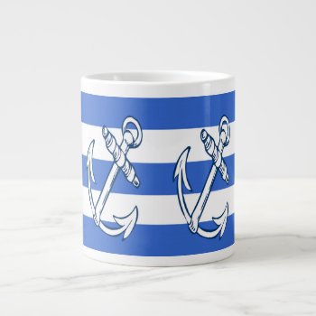 Ships Anchor Blue Stripes Specialty Mugs by TheHomeStore at Zazzle