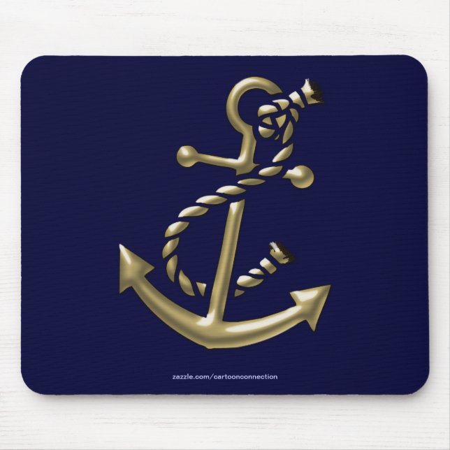 Ship's Anchor Nautical Marine-Themed Gift Mouse Pad (Front)