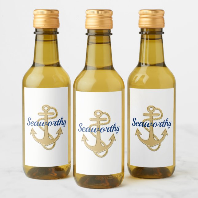 Ships Anchor Nautical Wedding Favor Bottle Label (Bottles)