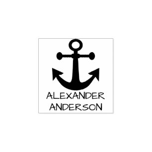 Ship's Anchor Personalize Rubber Stamp