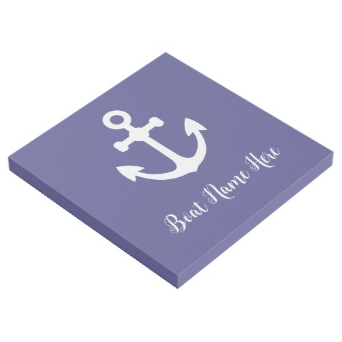 Ships Anchor White and Blue Personalized Gallery Wrap