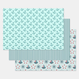 Ships and Anchors Wrapping Paper Sheets