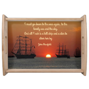 Ships and Sea Serving Tray