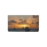 Ships and Sunset Tropical Seascape Checkbook Cover