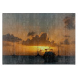 Ships and Sunset Tropical Seascape Cutting Board
