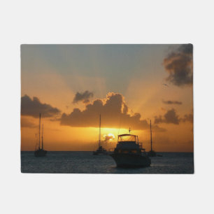 Ships and Sunset Tropical Seascape Doormat