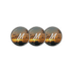 Ships and Sunset Tropical Seascape Golf Ball Marker