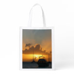Ships and Sunset Tropical Seascape Grocery Bag