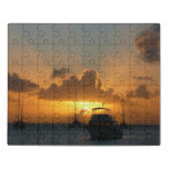 Ships and Sunset Tropical Seascape Jigsaw Puzzle