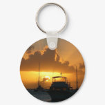 Ships and Sunset Tropical Seascape Keychain