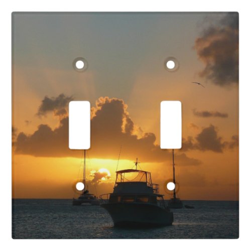 Ships and Sunset Tropical Seascape Light Switch Cover