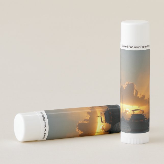 Ships and Sunset Tropical Seascape Lip Balm (Front)