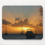 Ships and Sunset Tropical Seascape Mouse Pad
