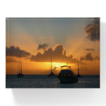 Ships and Sunset Tropical Seascape Paperweight