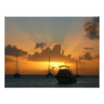 Ships and Sunset Tropical Seascape Photo Print