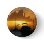 Ships and Sunset Tropical Seascape Pinback Button