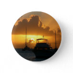 Ships and Sunset Tropical Seascape Pinback Button