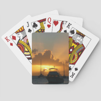 Ships and Sunset Tropical Seascape Poker Cards