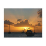 Ships and Sunset Tropical Seascape Postcard