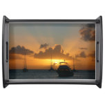 Ships and Sunset Tropical Seascape Serving Tray
