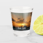 Ships and Sunset Tropical Seascape Shot Glass