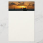 Ships and Sunset Tropical Seascape Stationery