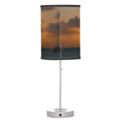 Ships and Sunset Tropical Seascape Table Lamp (Back)