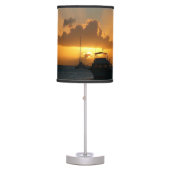 Ships and Sunset Tropical Seascape Table Lamp (Front)