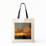 Ships and Sunset Tropical Seascape Tote Bag