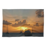 Ships and Sunset Tropical Seascape Towel