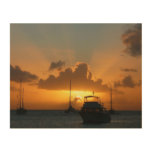 Ships and Sunset Tropical Seascape Wood Wall Decor