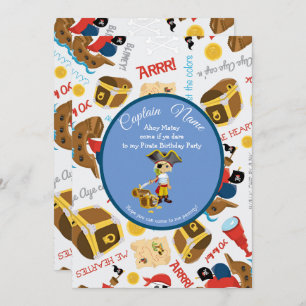 Ships and Treasure Party Pirate Invitation