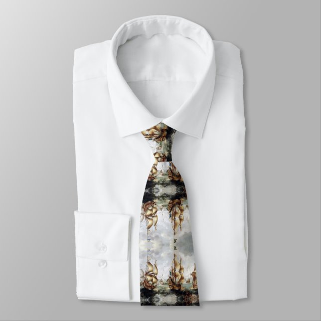 Ships at sea 1632 neck tie (Tied)