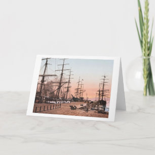 Ships at the Wharves at San Francisco circa 1900 Card