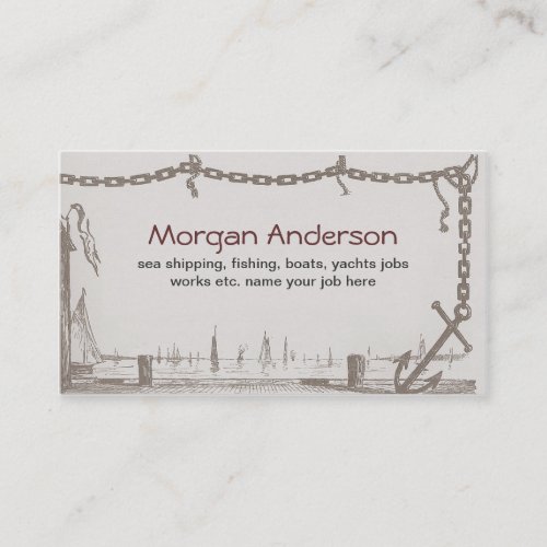 ships boats fishing sea ocean business card