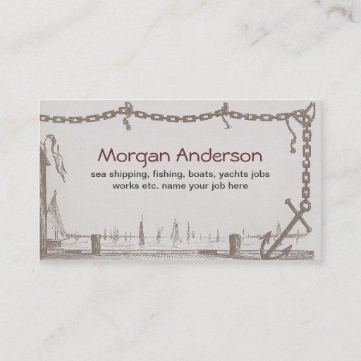 Customizable ships boats fishing sea ocean business card