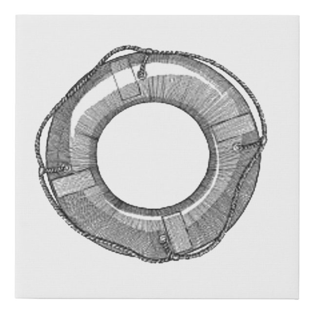 Ships Buoy Drawing Sketch Artwork Faux Canvas Print (Front)