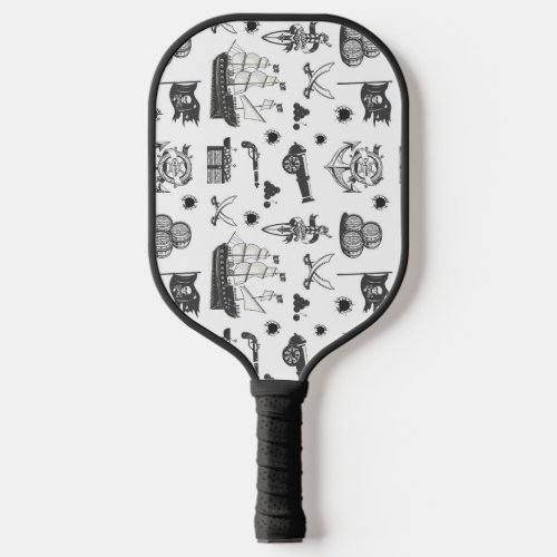 Ships Cannons Swords  Wine Pirate Theme Pickleball Paddle