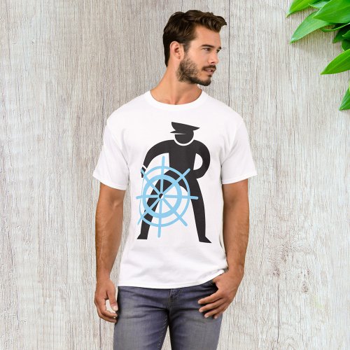 Ships Captain At The Helm T_Shirt