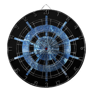 Ship's Helm Rust Metal Dart Board