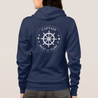 Ships Helm Wheel Stars Captain or Boat Name Navy